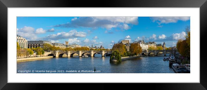 Island in the Seine river Framed Mounted Print by Vicente Sargues