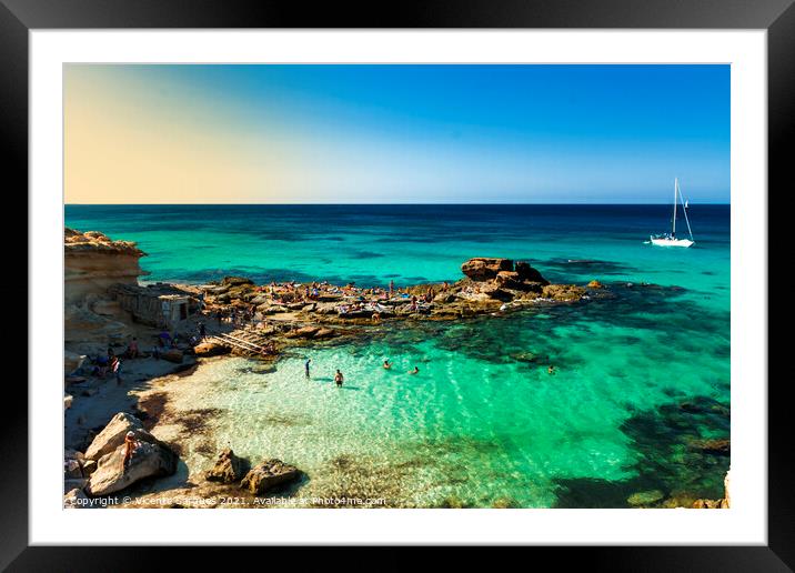 Calo des Morts cove Framed Mounted Print by Vicente Sargues