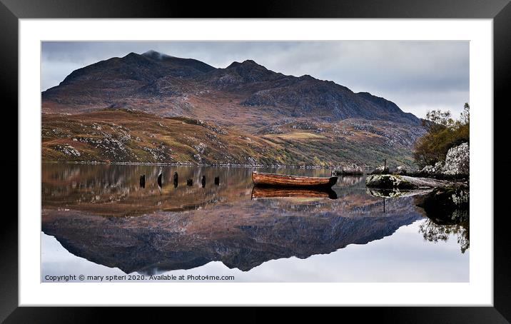 Wish you were here, Loch Maree Framed Mounted Print by mary spiteri