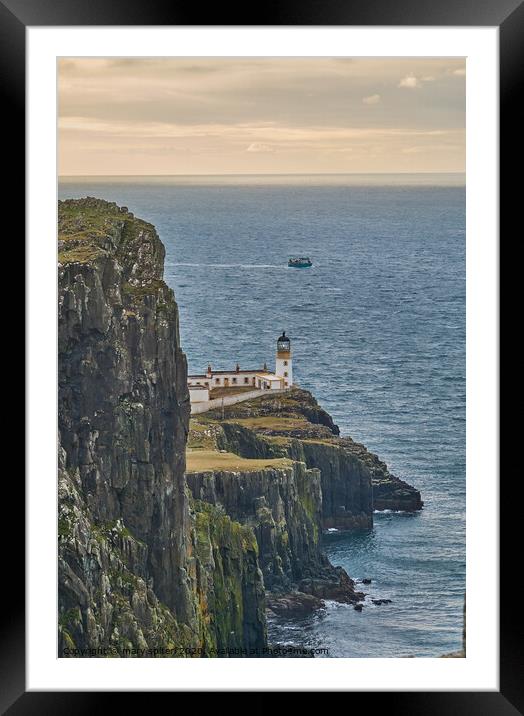 Neist Point Lighthouse Scotland Framed Mounted Print by mary spiteri