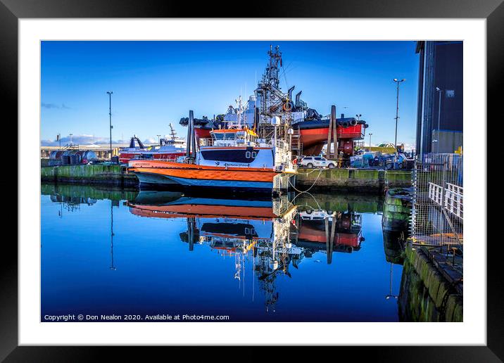 Tranquil Reflections of Boats Framed Mounted Print by Don Nealon