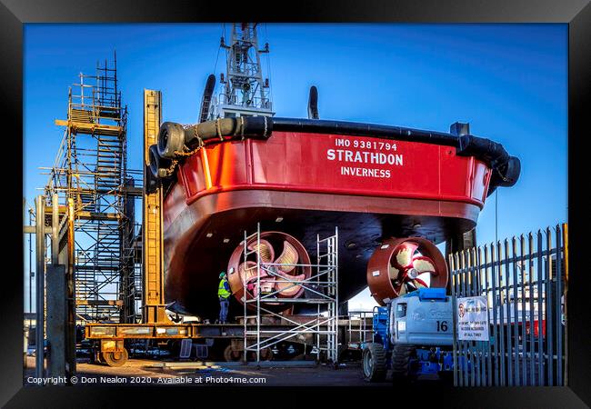 Majestic Vessel Undergoing Repairs Framed Print by Don Nealon