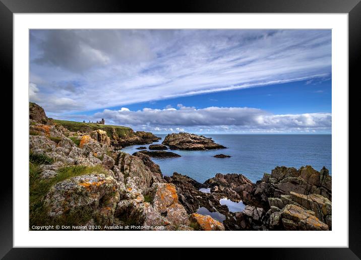 Majestic Slains Castle overlooking the Sea Framed Mounted Print by Don Nealon