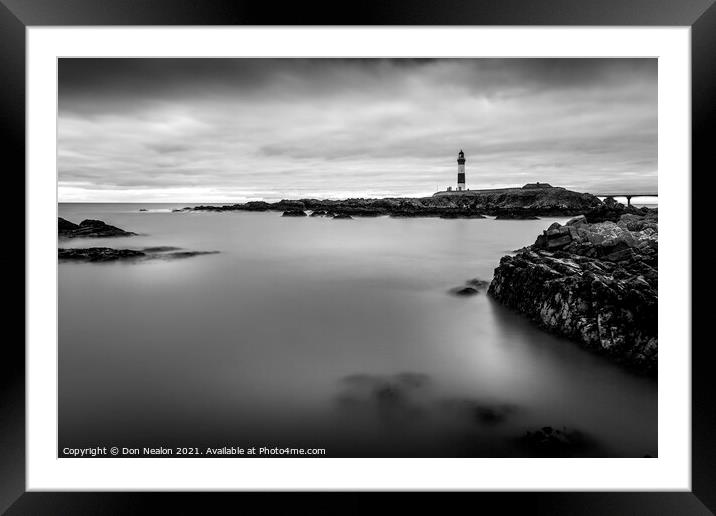 Guiding Light on Buchan Ness Framed Mounted Print by Don Nealon