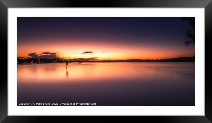 Evening at Maroochy River Framed Mounted Print by Pete Evans