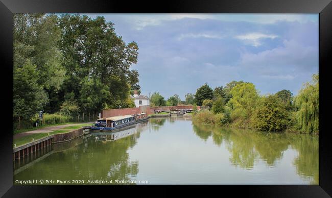 Houseboats on Caen Lock Framed Print by Pete Evans