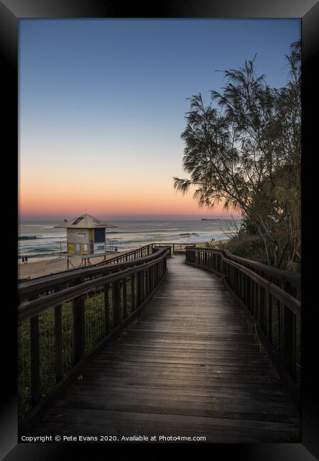 Mount Coolum Beach Sunset Framed Print by Pete Evans
