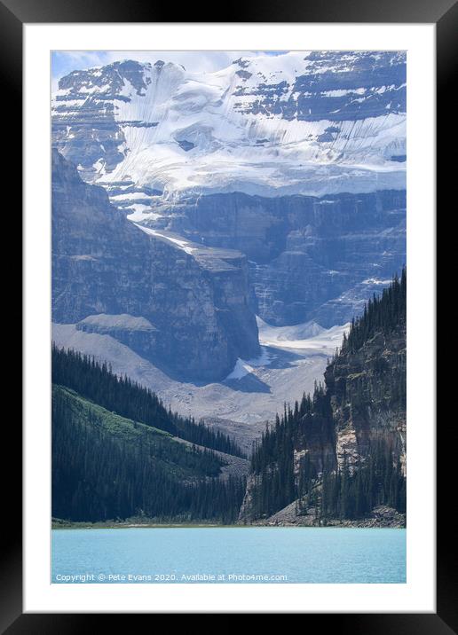 Lake Louise and the Mountain Framed Mounted Print by Pete Evans