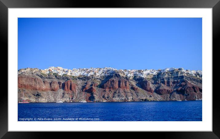 Santorini Blue Framed Mounted Print by Pete Evans