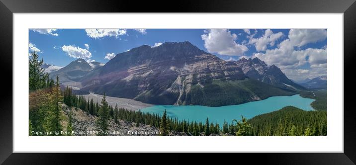 Peyto Lake Panorama Framed Mounted Print by Pete Evans