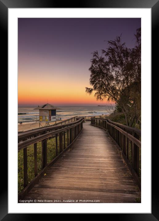 Evening at Mount Coolum Beach Framed Mounted Print by Pete Evans