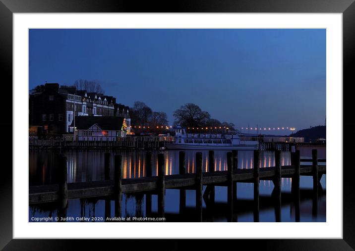 Night time over Lake Windermere  Framed Mounted Print by Judith Oatley