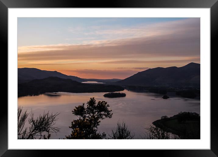Sunset over Coniston  Framed Mounted Print by Judith Oatley
