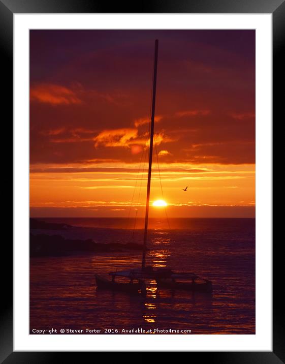 Dunseverick Sunset Framed Mounted Print by Steven Porter
