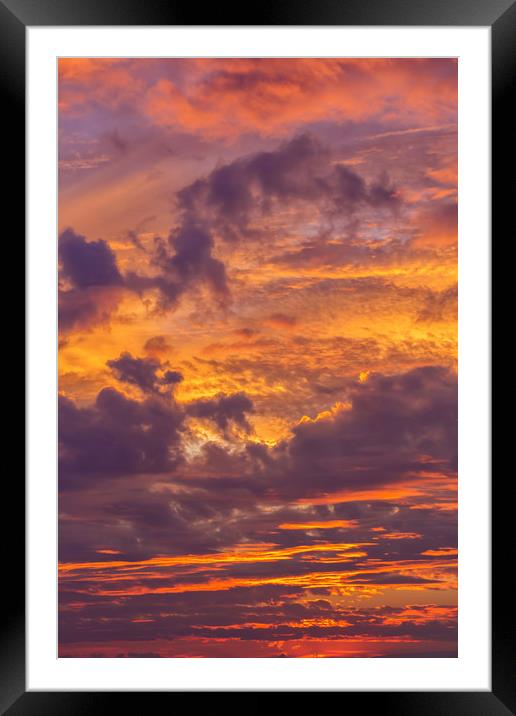 Sunset clouds at summer Framed Mounted Print by Arpad Radoczy