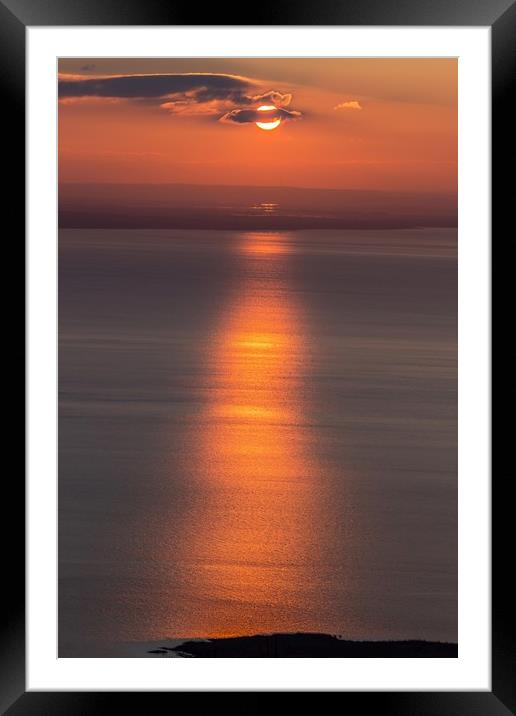 Beautiful sunset over the lake Framed Mounted Print by Arpad Radoczy