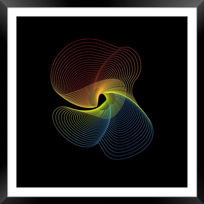 Gradient colorful abstract shape on black background Framed Mounted Print by Arpad Radoczy