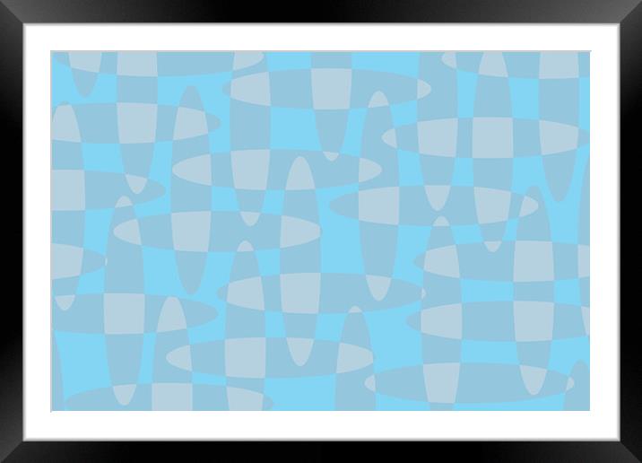 Abstract vector background, with ellipses, color tone blue and gray Framed Mounted Print by Arpad Radoczy