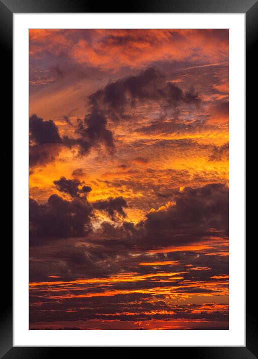 Beautiful colorful sunset clouds at summer time Framed Mounted Print by Arpad Radoczy