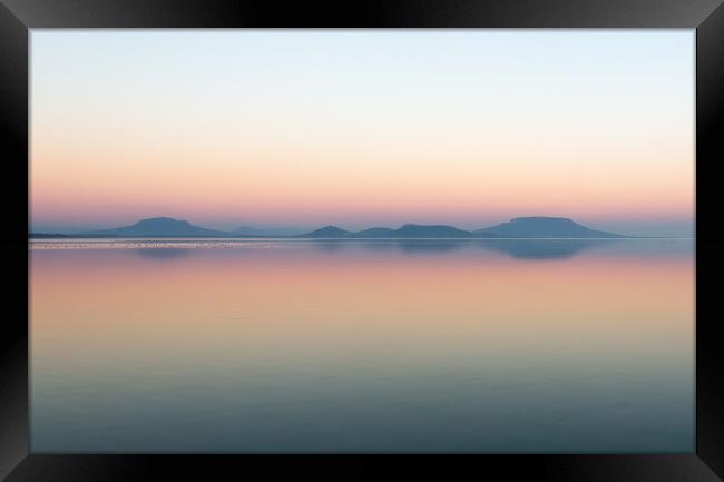 Long exposure sunset picture over the Lake Balaton Framed Print by Arpad Radoczy