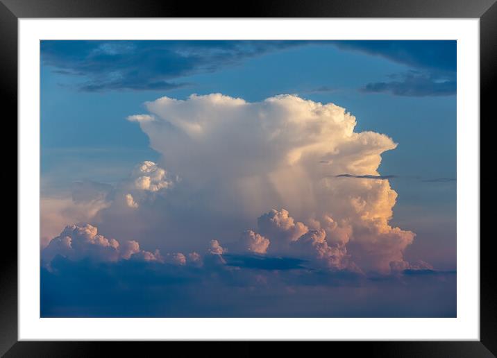 Beautiful cumulus stormy clouds with sunset light Framed Mounted Print by Arpad Radoczy