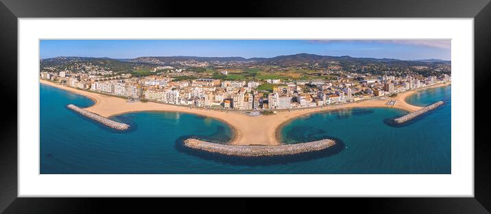 Aerial panorama picture from Costa Brava of Spain Framed Mounted Print by Arpad Radoczy