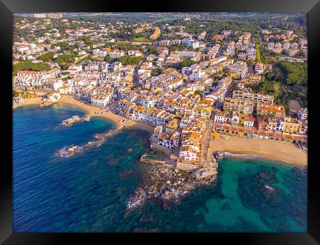 Drone picture over the Costa Brava coastal Framed Print by Arpad Radoczy