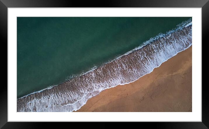 Aerial drone picture from Spanish beach in Costa B Framed Mounted Print by Arpad Radoczy