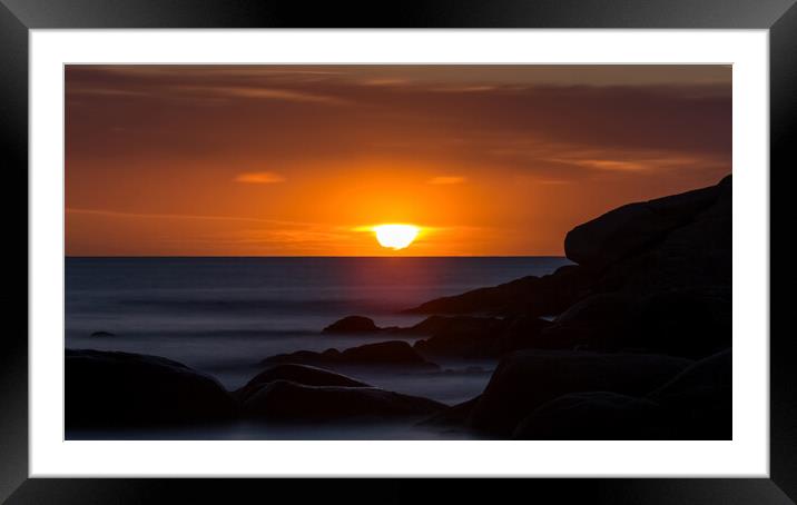 Sunrise in a bay in Costa Brava Framed Mounted Print by Arpad Radoczy