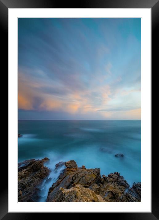 Nice long exposure picture from a Spanish coastal, Costa Brava, near the town Palamos Framed Mounted Print by Arpad Radoczy