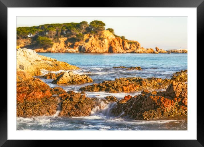 Nice landscape of the Spanish coastal in Costa Brava Framed Mounted Print by Arpad Radoczy