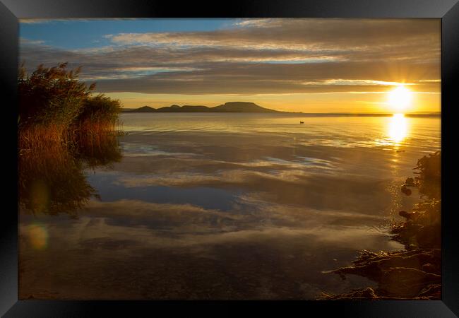 Colorful sunrise landscape Framed Print by Arpad Radoczy