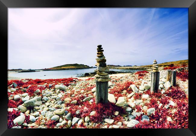 Piles of Stones, Bryher, Scilly Framed Print by Roger Driscoll