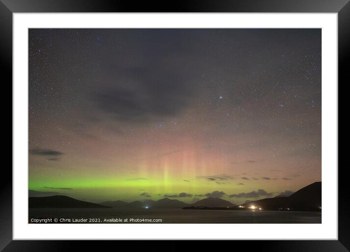 Harris Aurora Framed Mounted Print by Chris Lauder