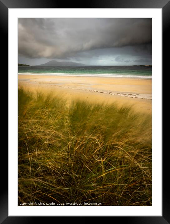 Majestic Luskentyre Beach During a Storm Framed Mounted Print by Chris Lauder