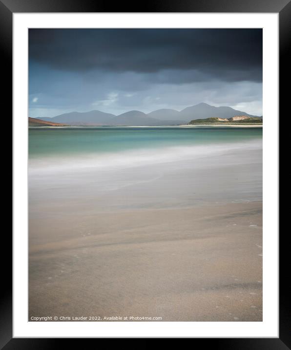 Moody Seilebost Beach Framed Mounted Print by Chris Lauder