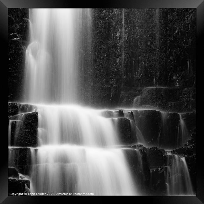 Waterfall details Framed Print by Chris Lauder