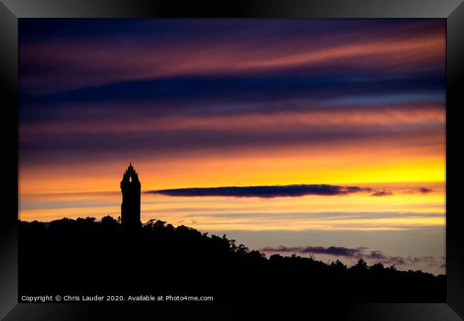 Majestic National Wallace Monument at Sunset Framed Print by Chris Lauder