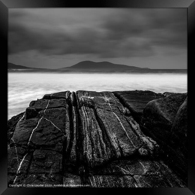 Gneiss striations mono Framed Print by Chris Lauder
