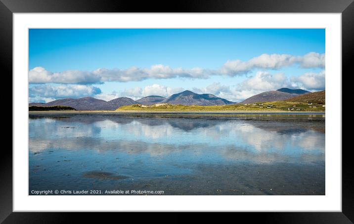 Seilebost reflections, Harris Framed Mounted Print by Chris Lauder