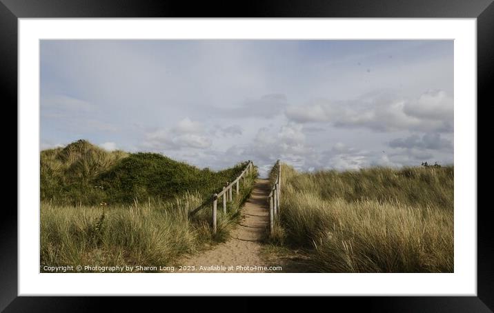 Beachy Walk on a Perfect Day Framed Mounted Print by Photography by Sharon Long 