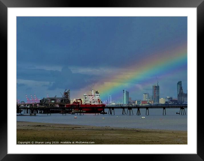 The Mersey Rainbow Framed Mounted Print by Photography by Sharon Long 