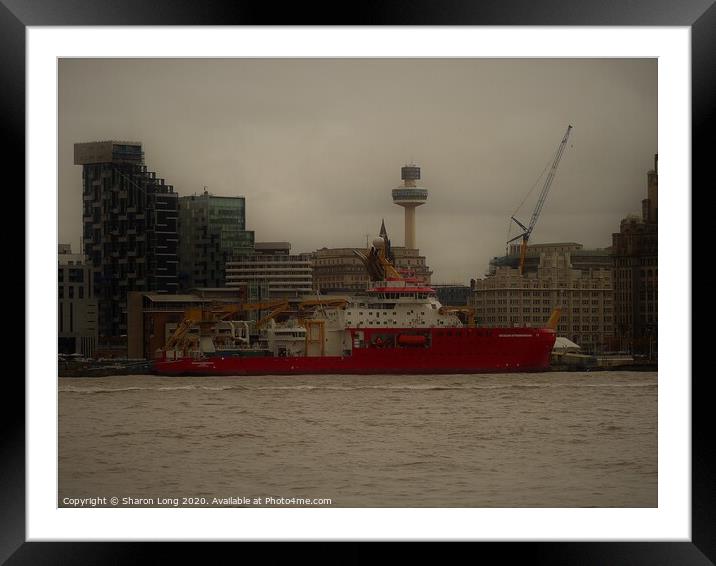 RRS Sir David Attenborough Ship in Liverpool Framed Mounted Print by Photography by Sharon Long 