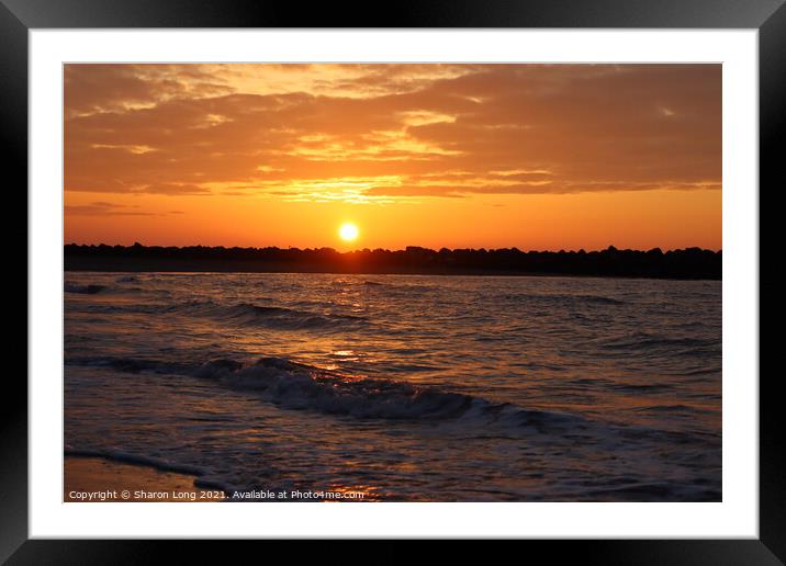 Fiery Sky Over Leasowe Framed Mounted Print by Photography by Sharon Long 