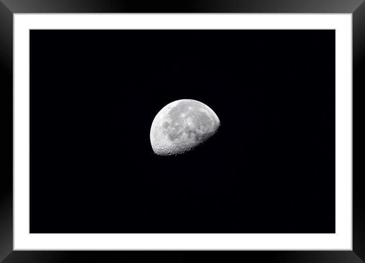 Half moon in the night Framed Mounted Print by David GABIS