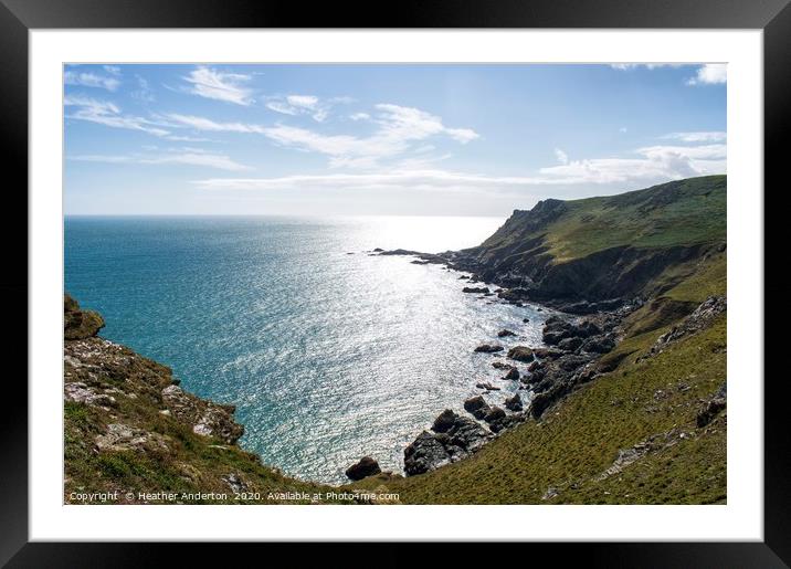 View from the cliffs at Start Point, Devon Framed Mounted Print by Heather Anderton