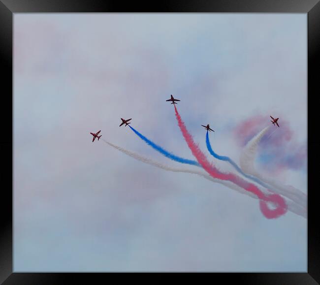 Red Arrows at Rhyl Airshow Framed Print by MIKE HUTTON