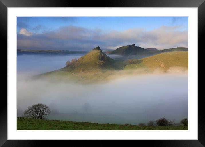 Chrome Hill and Parkhouse Hill in the Peak District Framed Mounted Print by MIKE HUTTON