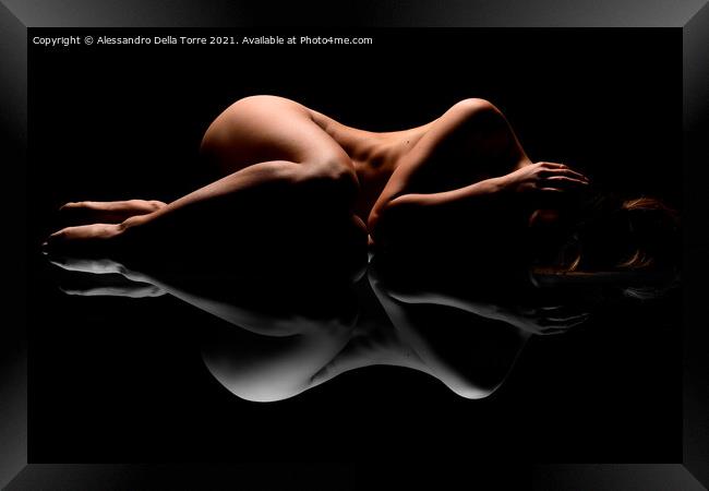nude woman naked Framed Print by Alessandro Della Torre