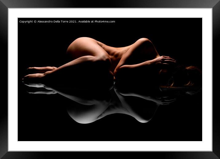 nude woman naked Framed Mounted Print by Alessandro Della Torre